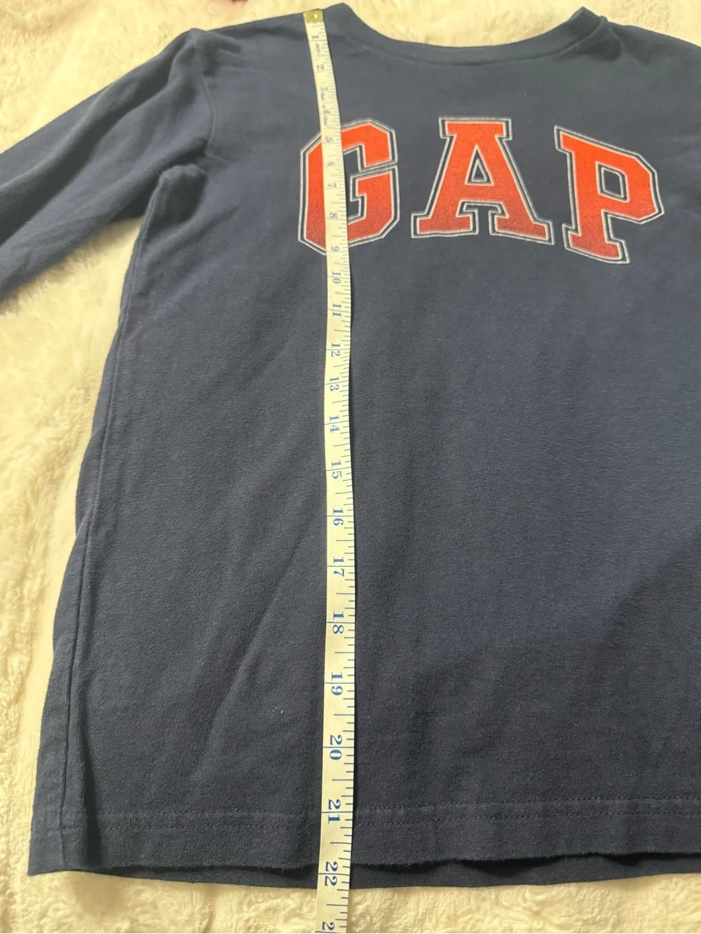 GAP Navy Long Sleeve Tee with Red Logo